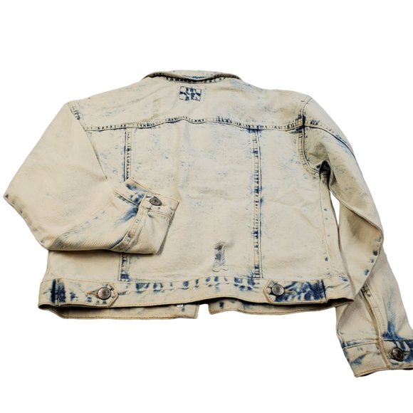 Destroyed Bleach-out Premium Denim Jacket Teen Girls 9-10 Forever 21 New no Tags - Picture 5 of 8